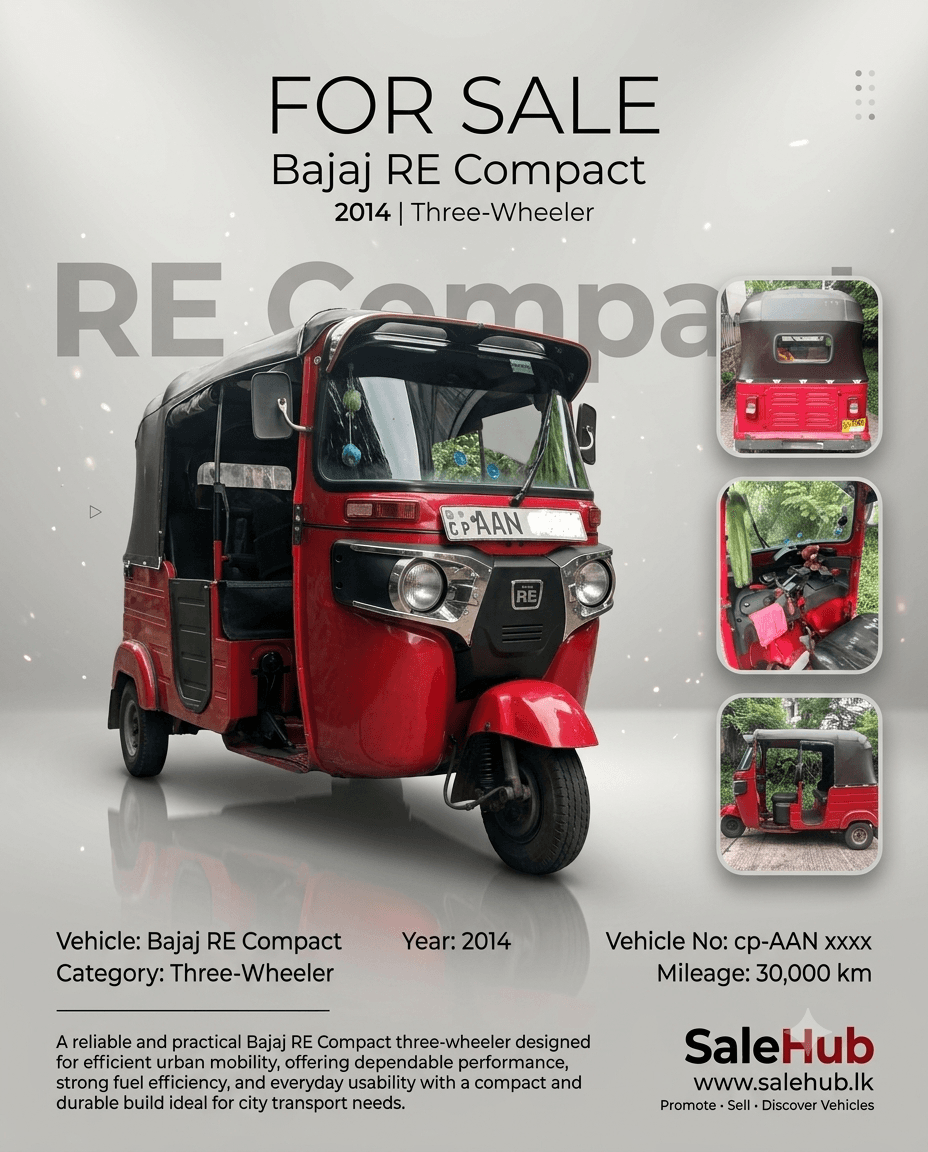 2014 Bajaj RE Compact for sale in Kandy, Sri Lanka